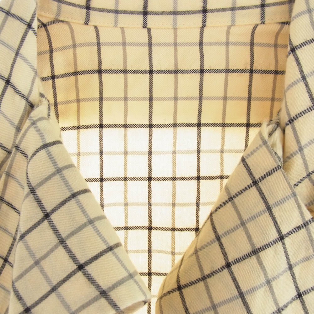 Vivienne Westwood ヴィヴィアンウエストウッド 357-01-85017 RED LABEL レッド レーベル ボウタイ リボン ウール混 チェック 長袖 変形 ブラウス シャツ 1 ベージュ系 2【中古】