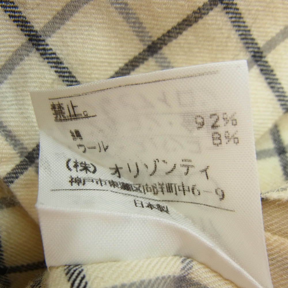 Vivienne Westwood ヴィヴィアンウエストウッド 357-01-85017 RED LABEL レッド レーベル ボウタイ リボン ウール混 チェック 長袖 変形 ブラウス シャツ 1 ベージュ系 2【中古】