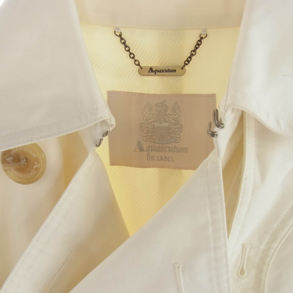 Aquascutum アクアスキュータム UK LABEL 日本製 トレンチコート ホワイト系 36 ホワイト系 36【中古】