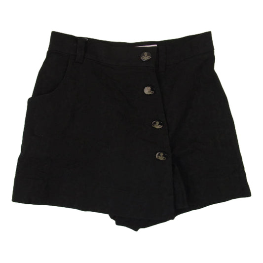 Vivienne Westwood ヴィヴィアンウエストウッド 16-01-741021 RED LABEL レッド レーベル オーブ刻印ボタン ジャガードラップ スカート ブラック系 2【中古】