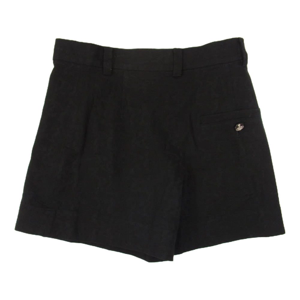 Vivienne Westwood ヴィヴィアンウエストウッド 16-01-741021 RED LABEL レッド レーベル オーブ刻印ボタン ジャガードラップ スカート ブラック系 2【中古】