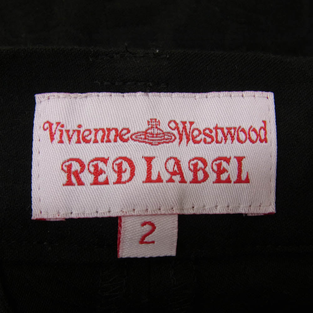 Vivienne Westwood ヴィヴィアンウエストウッド 16-01-741021 RED LABEL レッド レーベル オーブ刻印ボタン ジャガードラップ スカート ブラック系 2【中古】