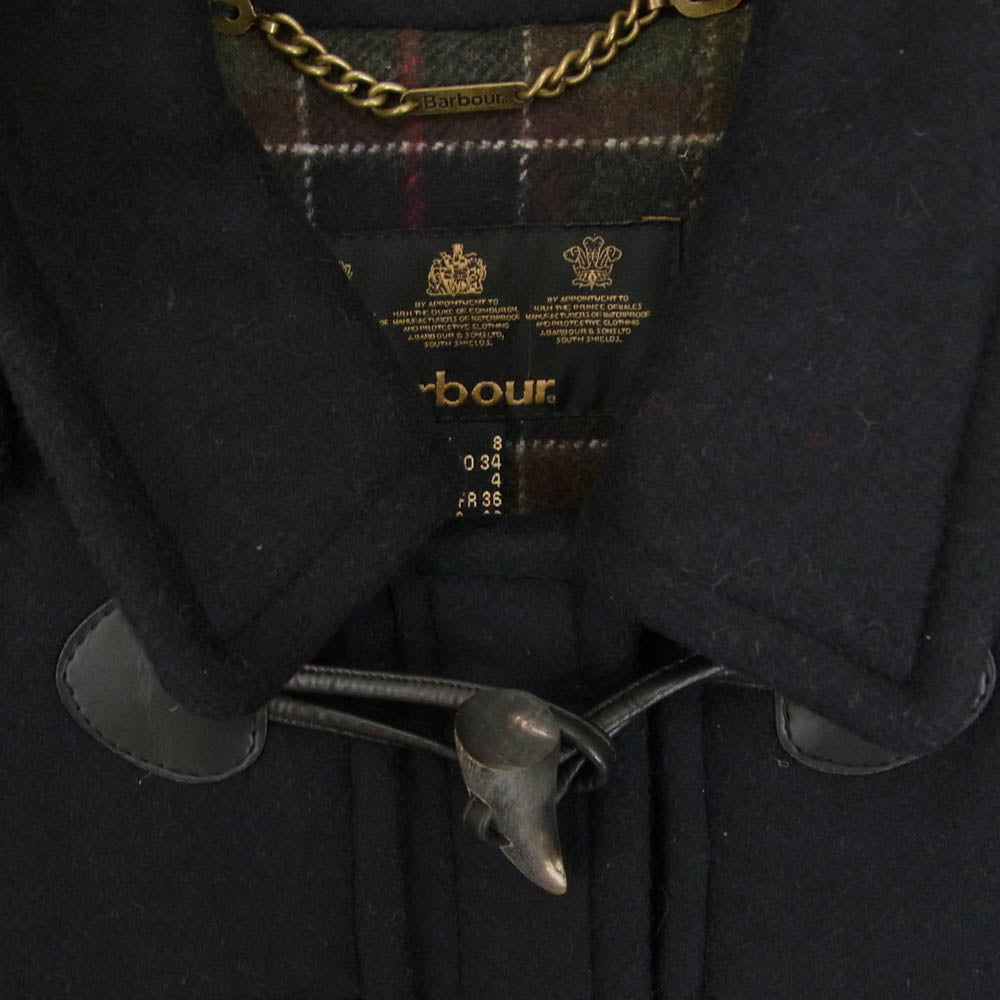 Barbour バブアー 4443 ウール ダッフル コート UK8 ネイビー系 36【中古】