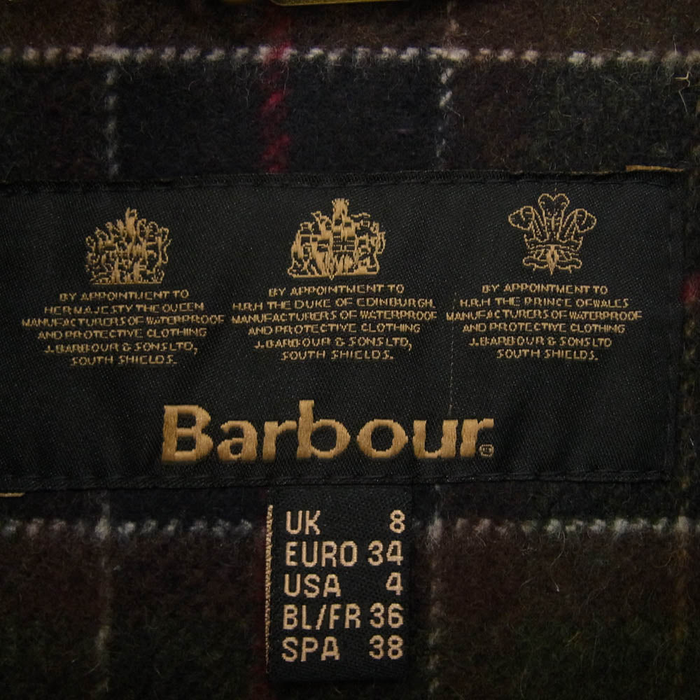 Barbour バブアー 4443 ウール ダッフル コート UK8 ネイビー系 36【中古】