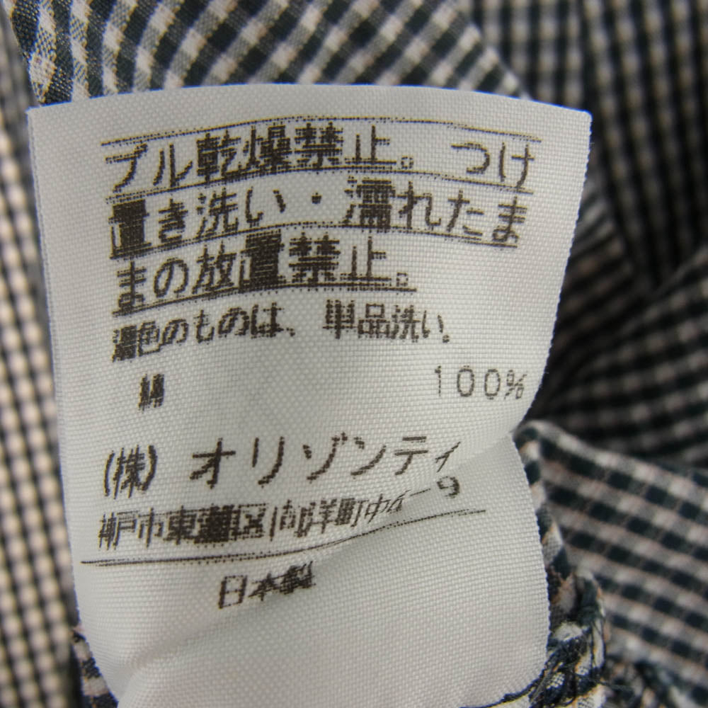 Vivienne Westwood ヴィヴィアンウエストウッド 357-01-87014 RED LABEL レッド レーベル オーブ刺繍 ボウタイ リボン ギンガムチェック 長袖 変形 ブラウス シャツ 1 ブラック系 1【中古】