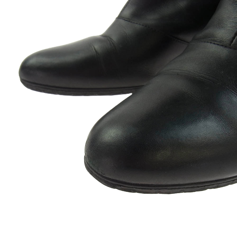 Salvatore Ferragamo サルヴァトーレフェラガモ PG1657 サイドジップ ロング ブーツ ブラック系 6.5【中古】