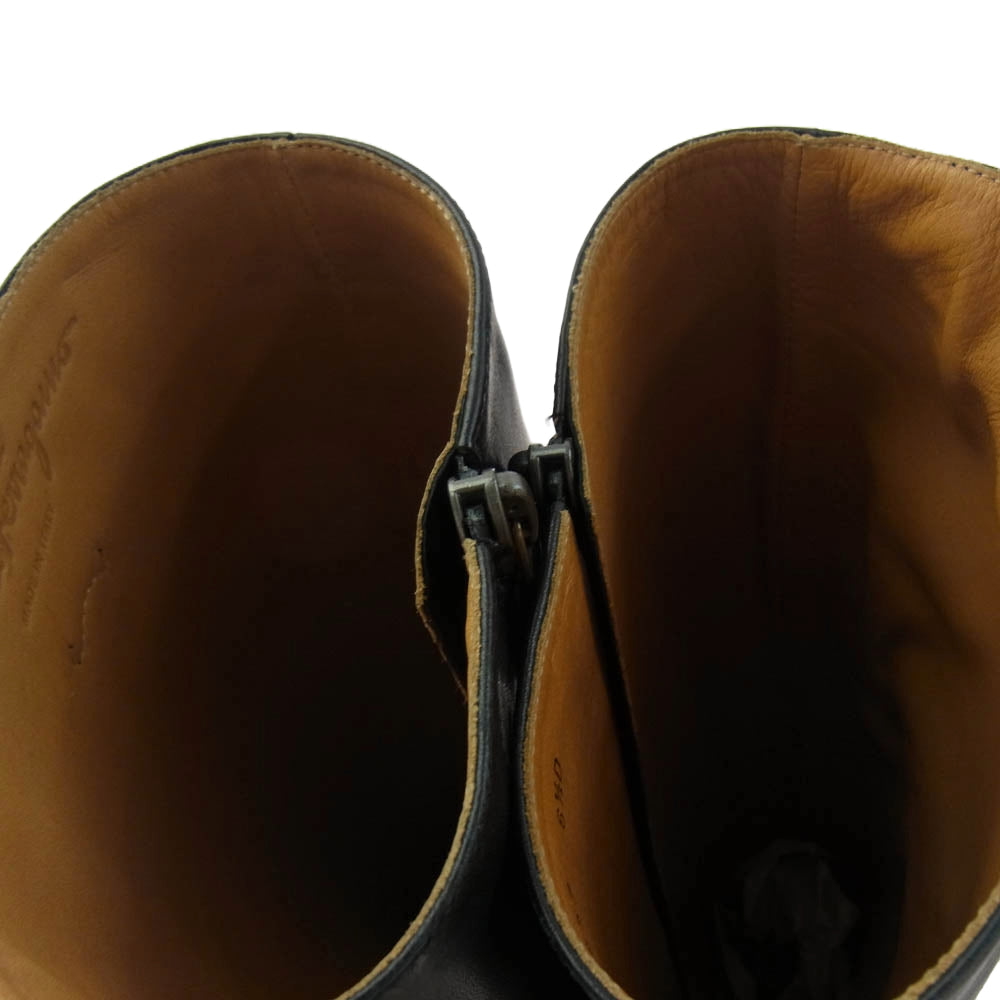 Salvatore Ferragamo サルヴァトーレフェラガモ PG1657 サイドジップ ロング ブーツ ブラック系 6.5【中古】