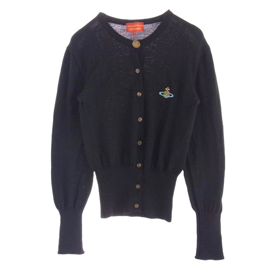 Vivienne Westwood ヴィヴィアンウエストウッド 356-01-15001 RED LABEL レッド レーベル オーブ刺繍 オーブ刻印ボタン ニット カーディガン ブラック系 S ブラック系 S【中古】