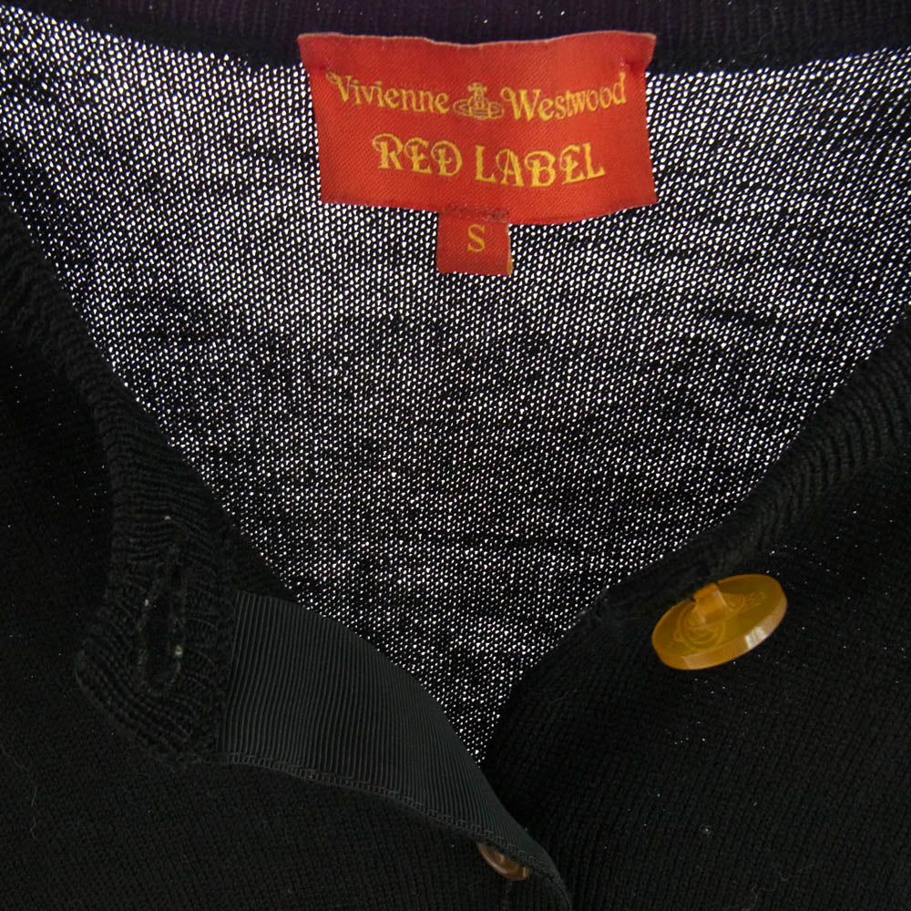 Vivienne Westwood ヴィヴィアンウエストウッド 356-01-15001 RED LABEL レッド レーベル オーブ刺繍 オーブ刻印ボタン ニット カーディガン ブラック系 S ブラック系 S【中古】