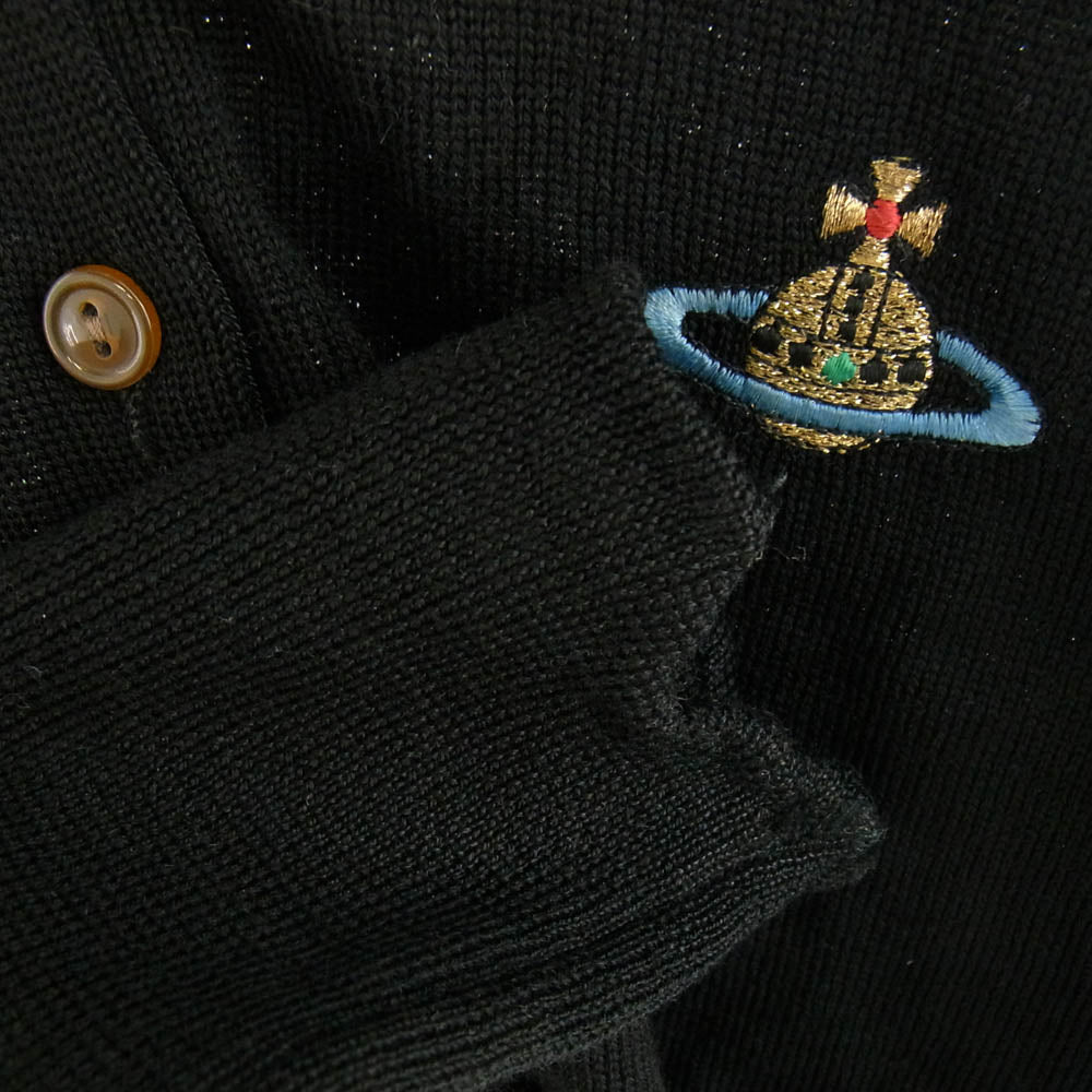 Vivienne Westwood ヴィヴィアンウエストウッド 356-01-15001 RED LABEL レッド レーベル オーブ刺繍 オーブ刻印ボタン ニット カーディガン ブラック系 S ブラック系 S【中古】