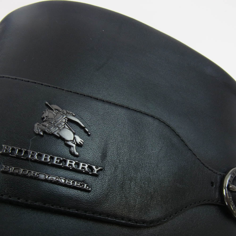 BURBERRY BLUE LABEL バーバリーブルーレーベル サイドジップ ロング リング ブーツ ブラック系 4【中古】