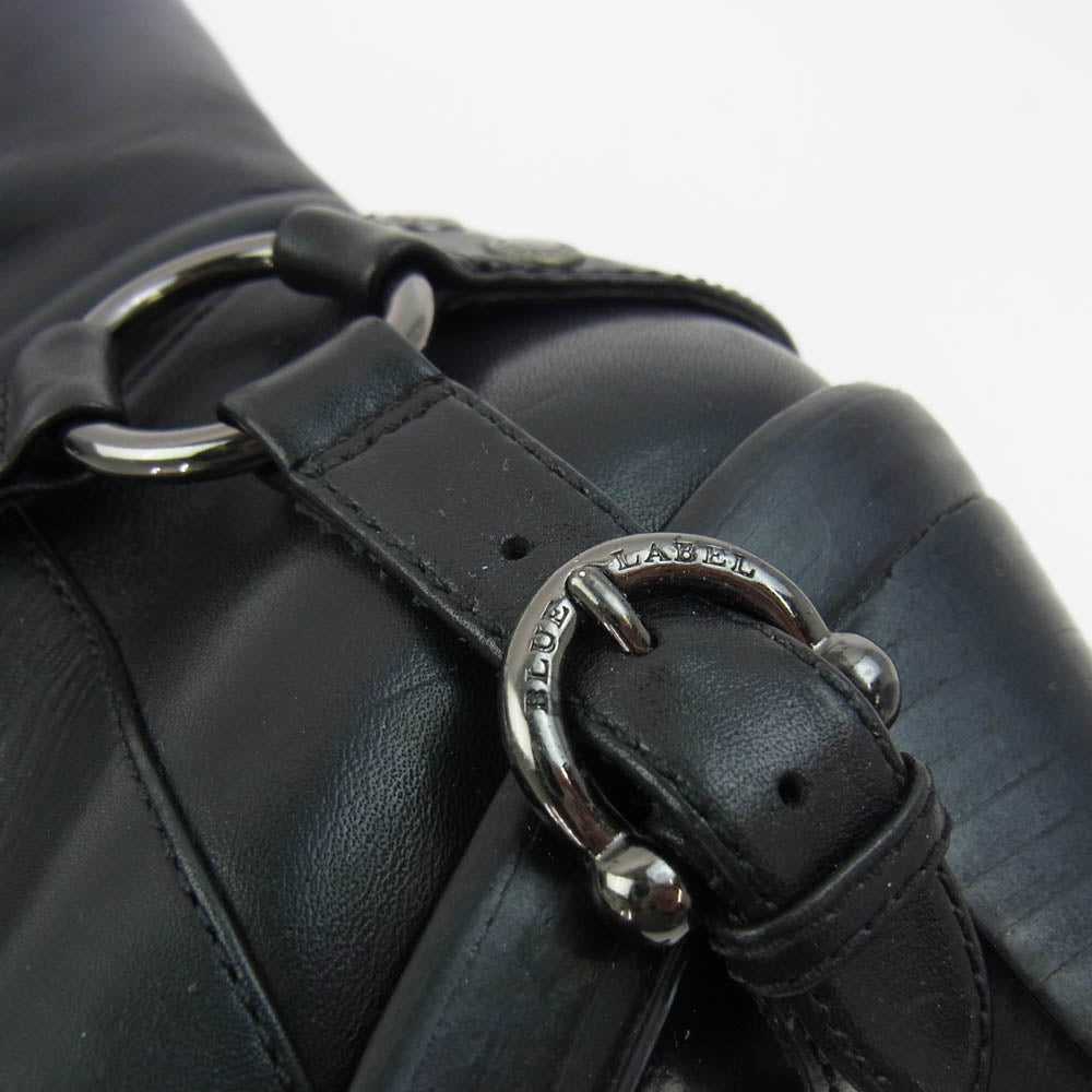 BURBERRY BLUE LABEL バーバリーブルーレーベル サイドジップ ロング リング ブーツ ブラック系 4【中古】