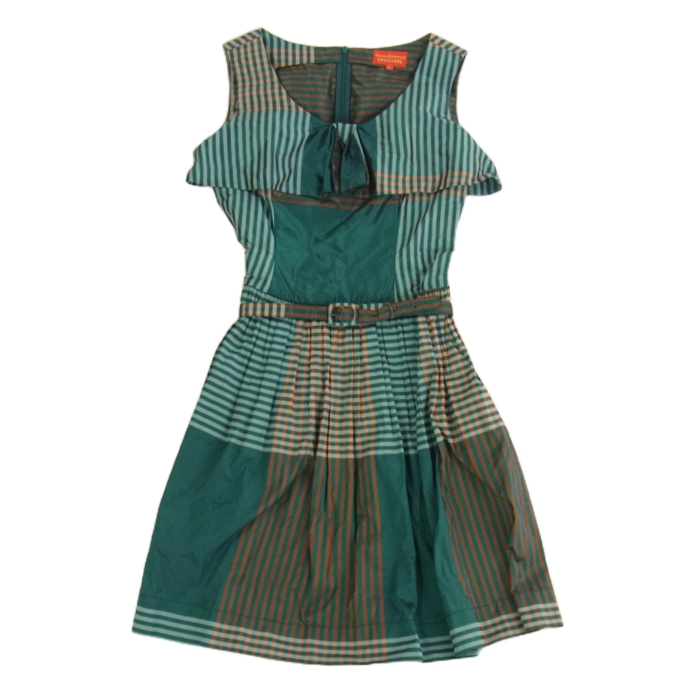 Vivienne Westwood ヴィヴィアンウエストウッド 42001M RED LABEL レッド レーベル ナイロン チェック柄 ワンピース グリーン系 グリーン系 2【中古】