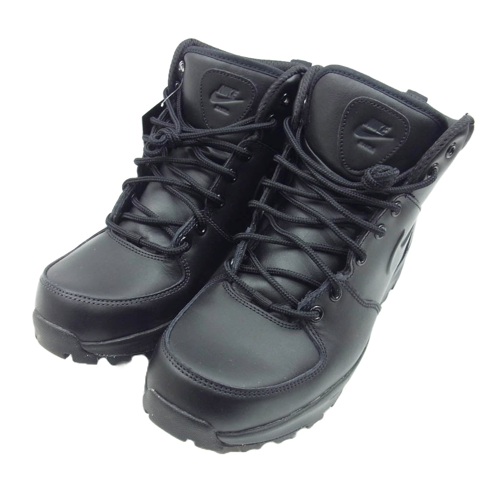 NIKE ナイキ 454350-003 MANOA LEATHER Triple Black マノア レザー ハイカット ブーツ トリプルブラック ブラック系 27.5cm【中古】