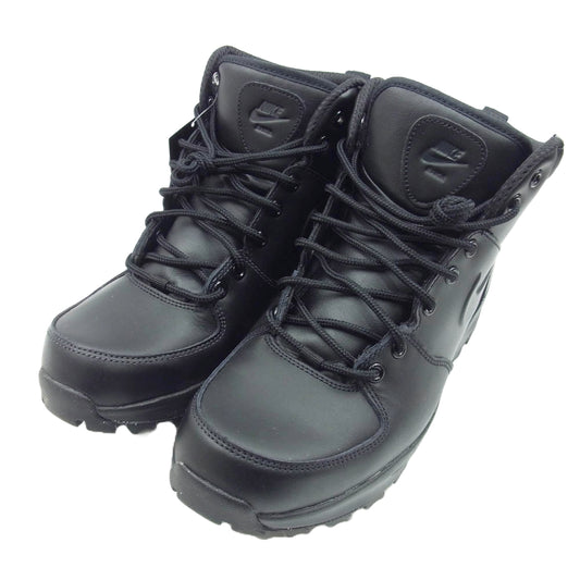 NIKE ナイキ 454350-003 MANOA LEATHER Triple Black マノア レザー ハイカット ブーツ トリプルブラック ブラック系 27.5cm【中古】