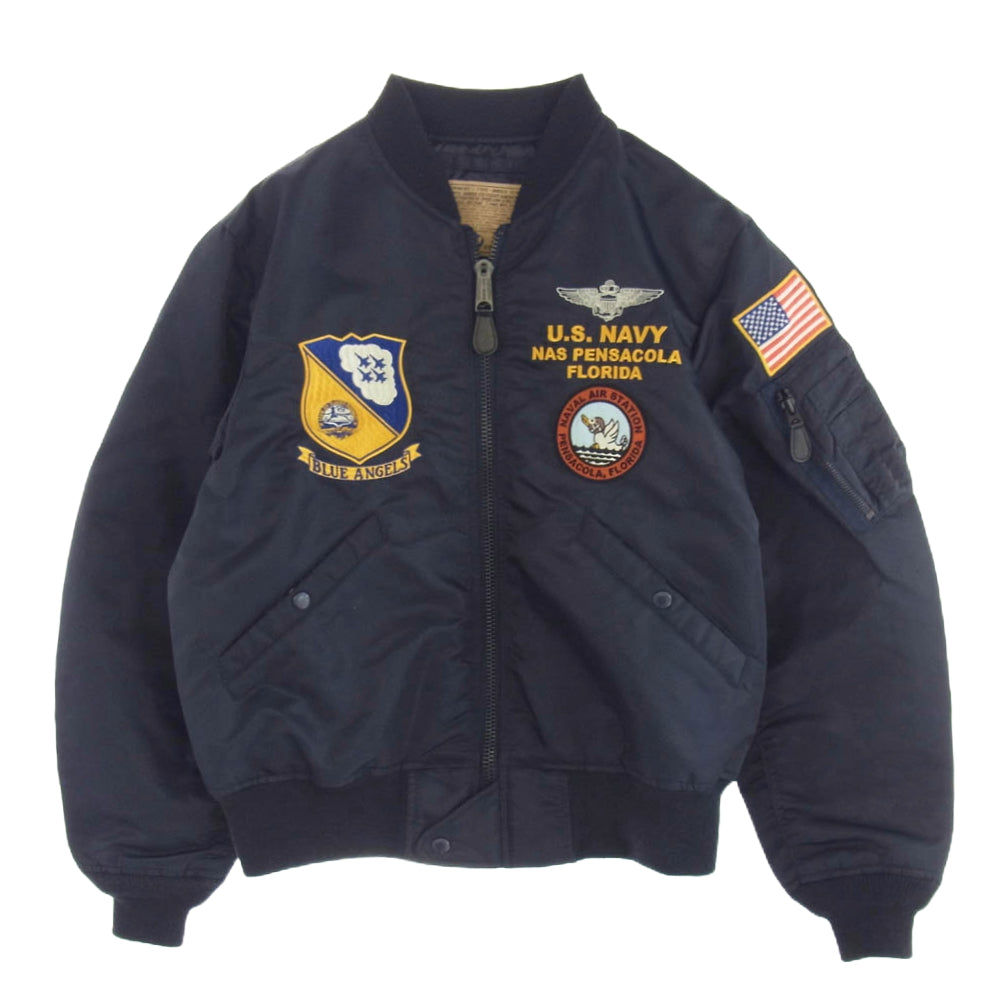 AVIREX アヴィレックス 783-4152003 L-2 BLUE ANGELS F-14 ブルーエンジェル ジャケット ネイビー系 M【中古】