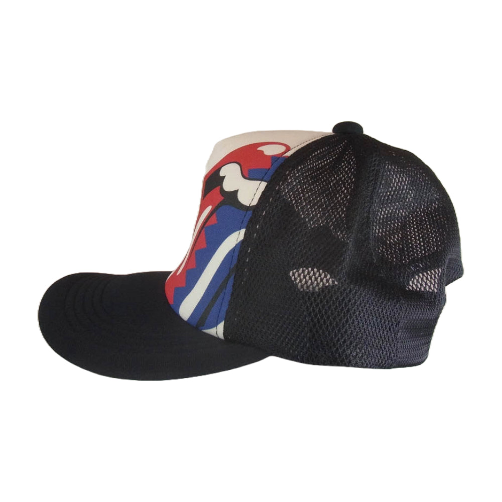 HYSTERIC GLAMOUR ヒステリックグラマー 24AW 02243QH09 THE ROLLING STONES HYS&STEEL WHEELS  ローリングストーンズ メッシュ キャップ 帽子 ブラック系 F【新古品】【未使用】【中古】