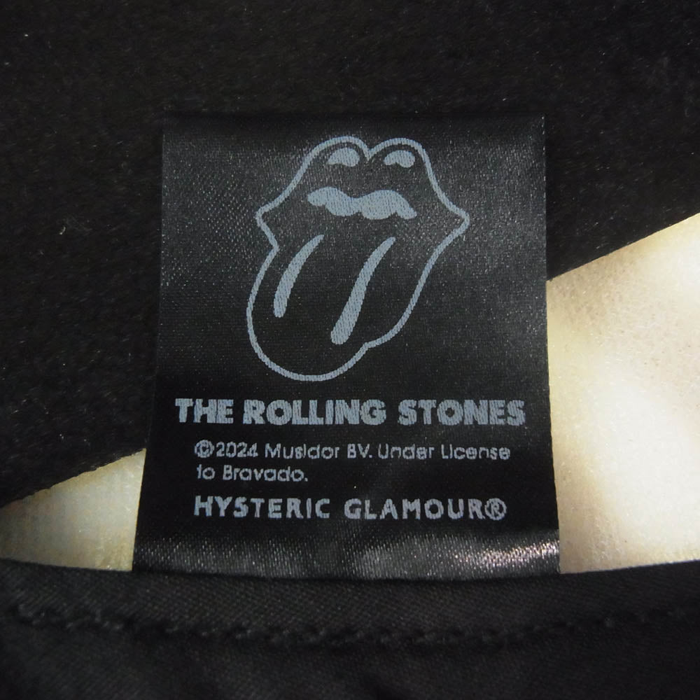 HYSTERIC GLAMOUR ヒステリックグラマー 24AW 02243QH09 THE ROLLING STONES HYS&STEEL WHEELS  ローリングストーンズ メッシュ キャップ 帽子 ブラック系 F【新古品】【未使用】【中古】