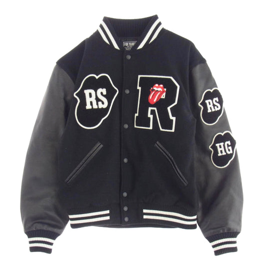 HYSTERIC GLAMOUR ヒステリックグラマー 24AW 02243AB19 THE ROLLING STONES/HYS LOVES 1975 US TOUR 刺繍 スタジャン ジャケット ブラック系 L【美品】【中古】