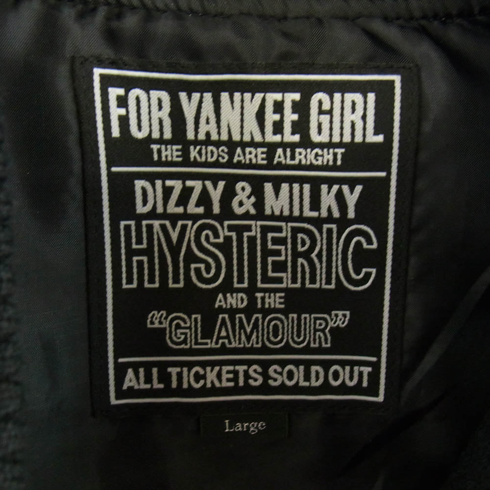 HYSTERIC GLAMOUR ヒステリックグラマー 24AW 02243AB19 THE ROLLING STONES/HYS LOVES 1975 US TOUR 刺繍 スタジャン ジャケット ブラック系 L【美品】【中古】