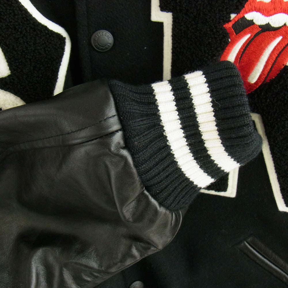 HYSTERIC GLAMOUR ヒステリックグラマー 24AW 02243AB19 THE ROLLING STONES/HYS LOVES 1975 US TOUR 刺繍 スタジャン ジャケット ブラック系 L【美品】【中古】