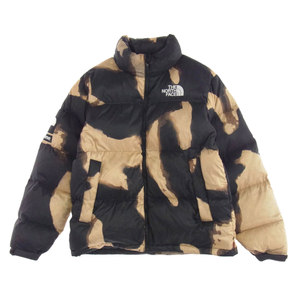 Supreme シュプリーム 21AW Bleached Denim Print Nuptse Jacket ブリーチ デニム ヌプシジャケット マルチカラー系 L【中古】