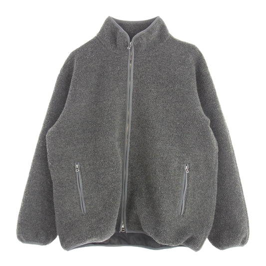 アンライクリー Bear Stand Jacket ウール ボア パイル スタンドカラー ジャケット ブルゾン グレー系 S【中古】