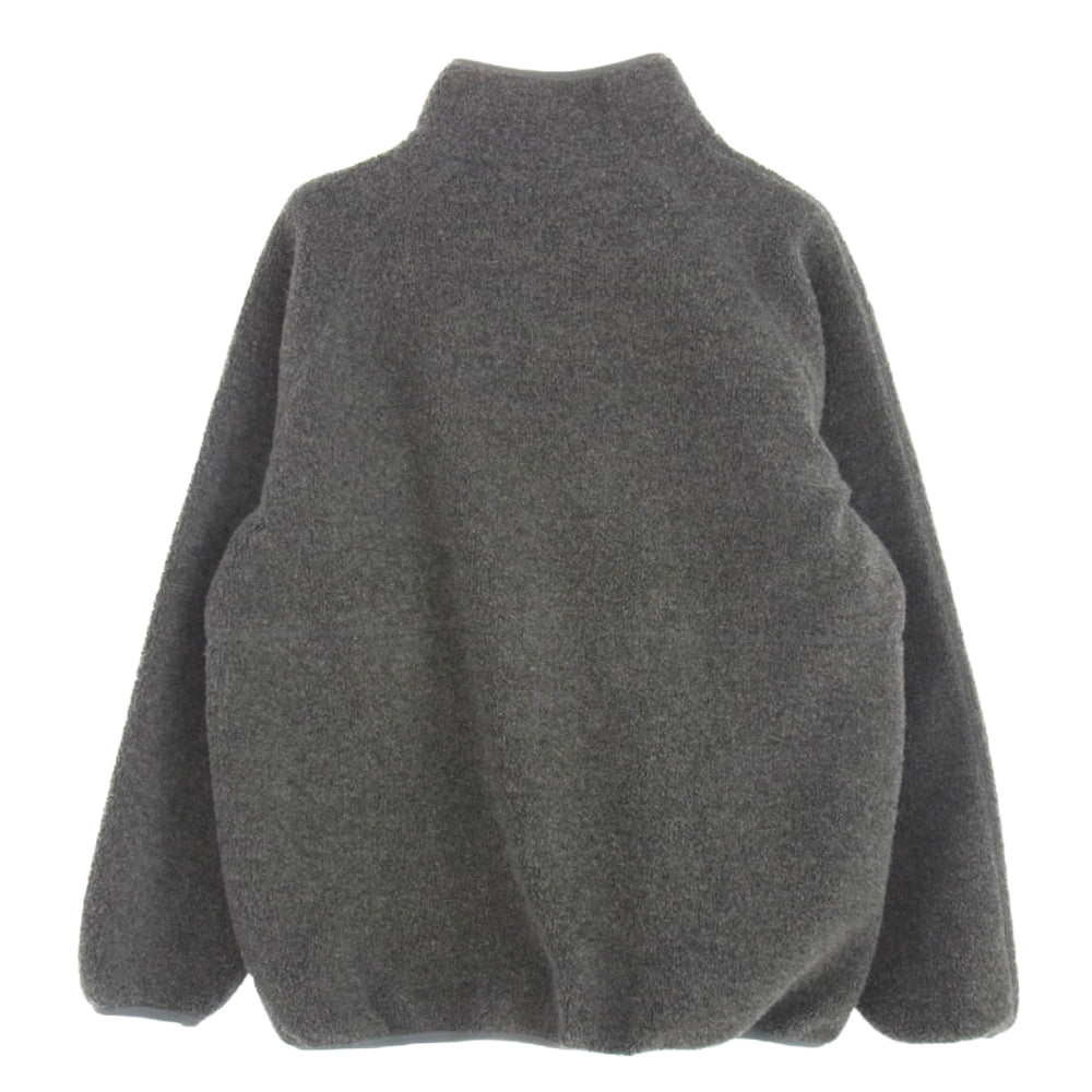 アンライクリー Bear Stand Jacket ウール ボア パイル スタンドカラー ジャケット ブルゾン グレー系 S【中古】