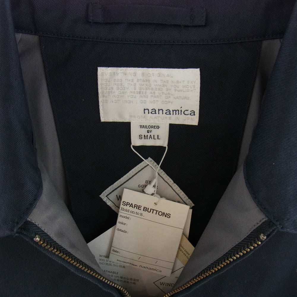 nanamica ナナミカ SUAS400 WINDSTOPPER Chino Crew Jacke ウィンドストッパー チノ ジャケット ネイビー系 S【極上美品】【中古】