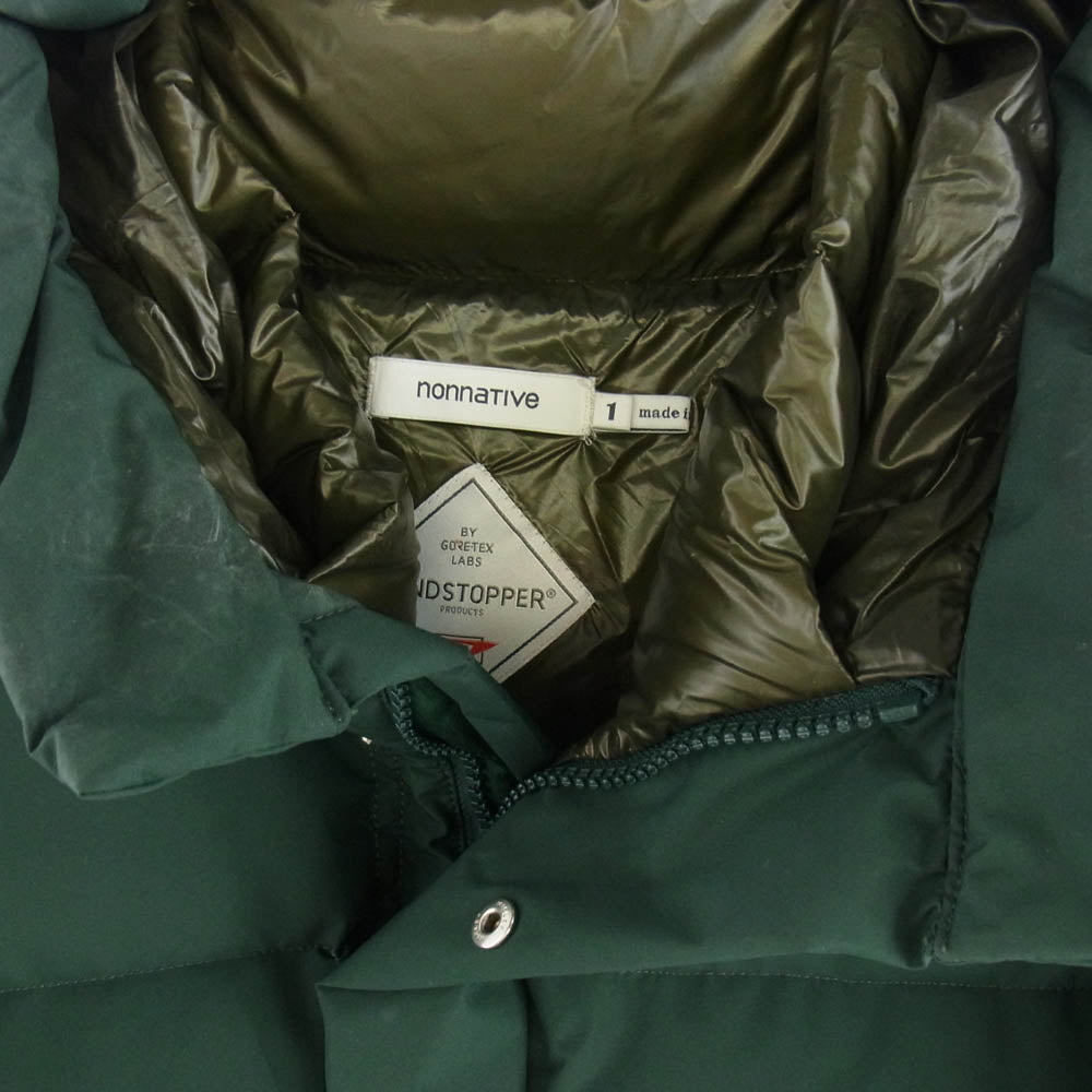 nonnative ノンネイティブ NN-JU4304 ALPINIST DOWN JACKET POLY TAFFETA GORE-TEX PACLITE ハイネック ダウン ジャケット ゴアテックス グリーン系 1【中古】