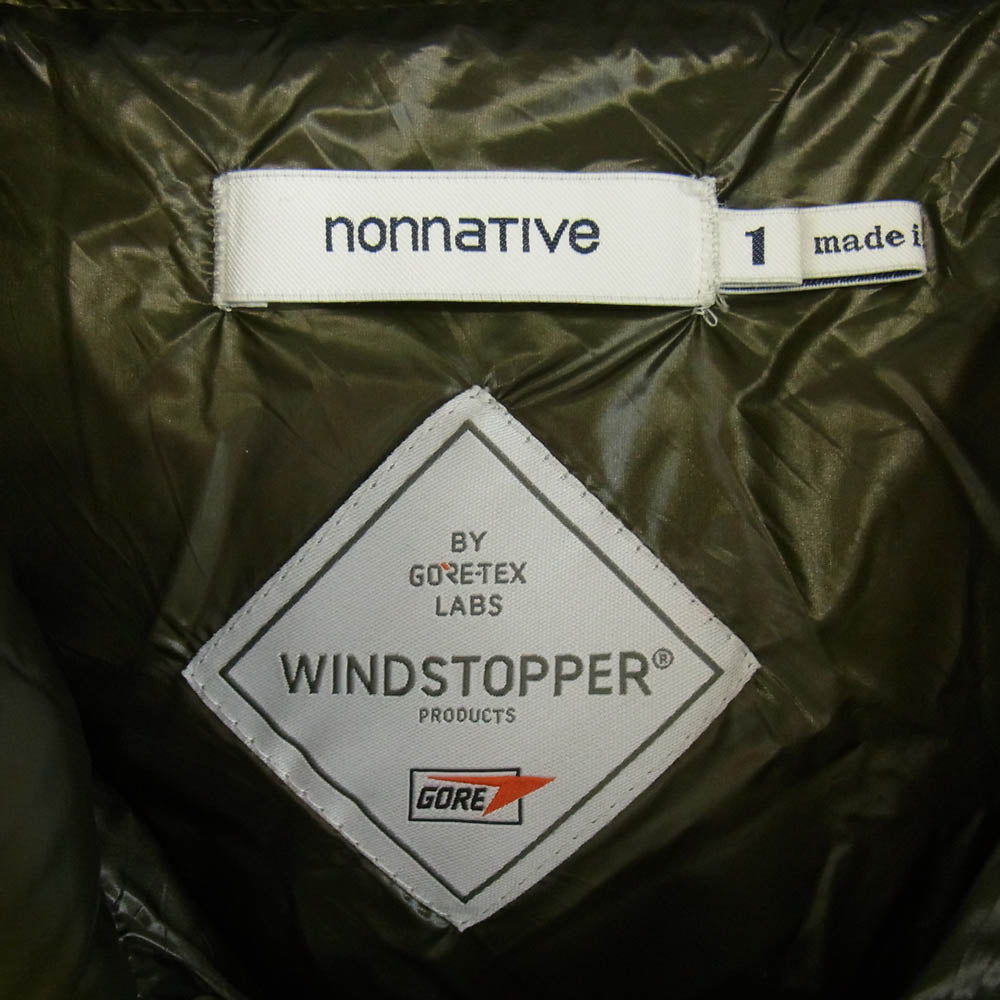 nonnative ノンネイティブ NN-JU4304 ALPINIST DOWN JACKET POLY TAFFETA GORE-TEX PACLITE ハイネック ダウン ジャケット ゴアテックス グリーン系 1【中古】