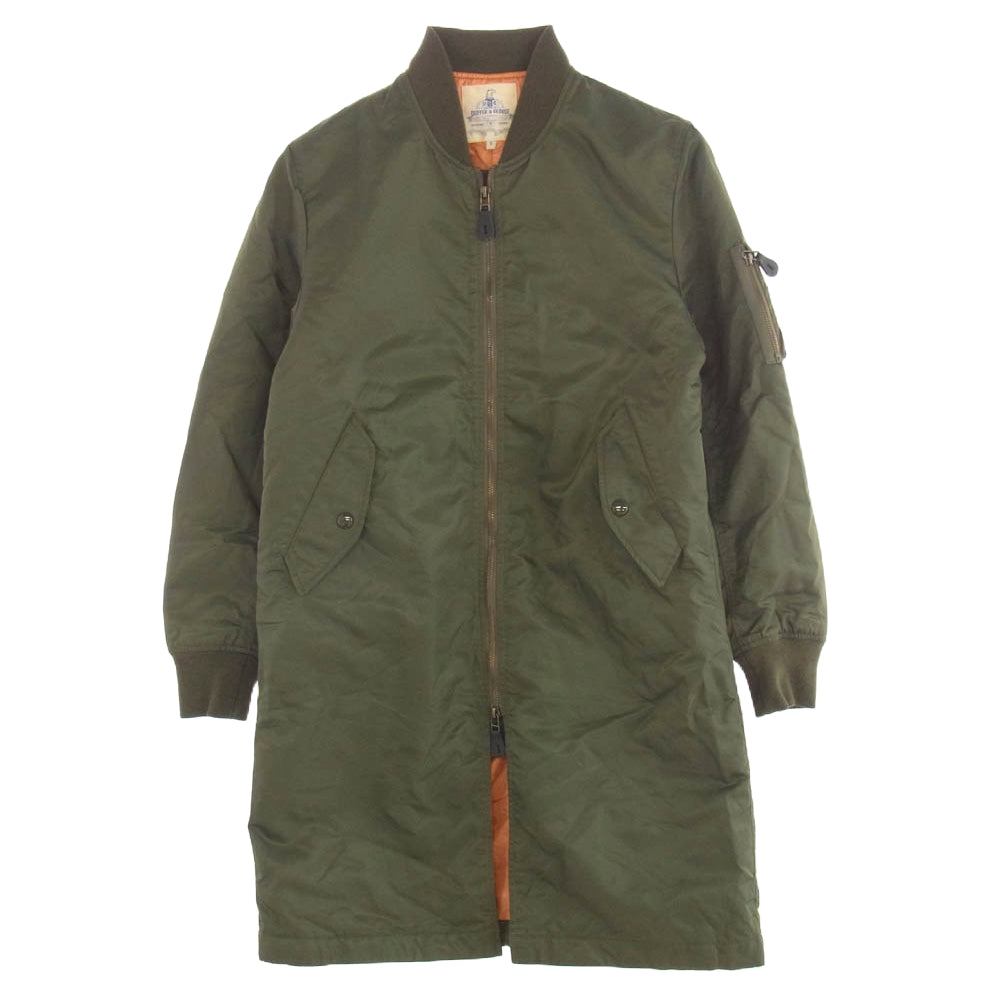 The DUFFER of ST.GEORGE ザダファーオブセントジョージ DF-Q9-53973 LONG MA-1 JACKET ロング フライト ボンバー ジャケット カーキ系 S【中古】