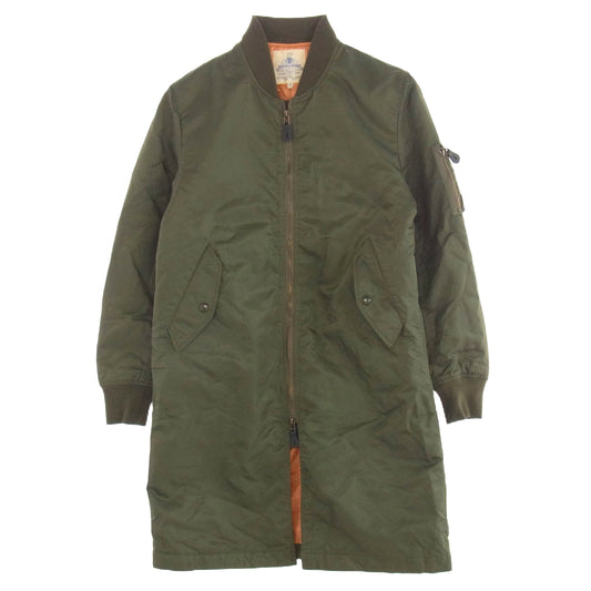 The DUFFER of ST.GEORGE ザダファーオブセントジョージ DF-Q9-53973 LONG MA-1 JACKET ロング フライト ボンバー ジャケット カーキ系 S【中古】