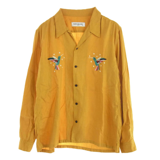 RUDE GALLERY ルードギャラリー HUMMINGBIRD OPEN COLLAR L/S SHIRT ハミングバード オープンカラー ロングスリーブ 長袖 シャツ イエロー系 3【中古】