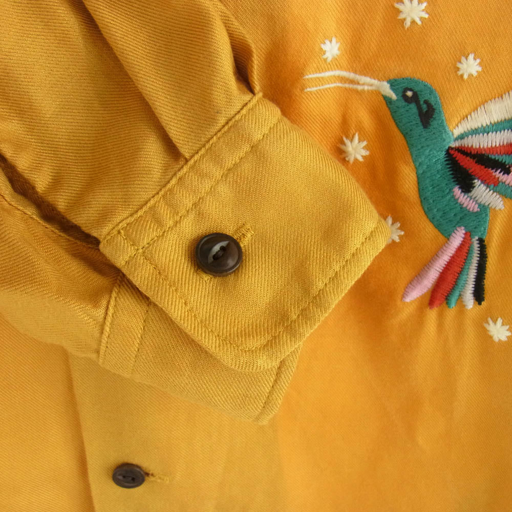 RUDE GALLERY ルードギャラリー HUMMINGBIRD OPEN COLLAR L/S SHIRT ハミングバード オープンカラー ロングスリーブ 長袖 シャツ イエロー系 3【中古】