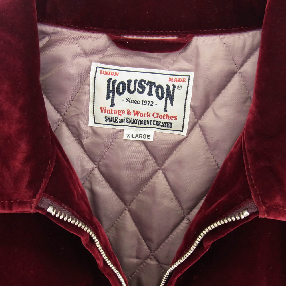 HOUSTON ヒューストン 51382 Velveteen Vietnam Jakcket ベルベット ベトナム ジャケット ベトジャン ワインレッド系 XL【極上美品】【中古】