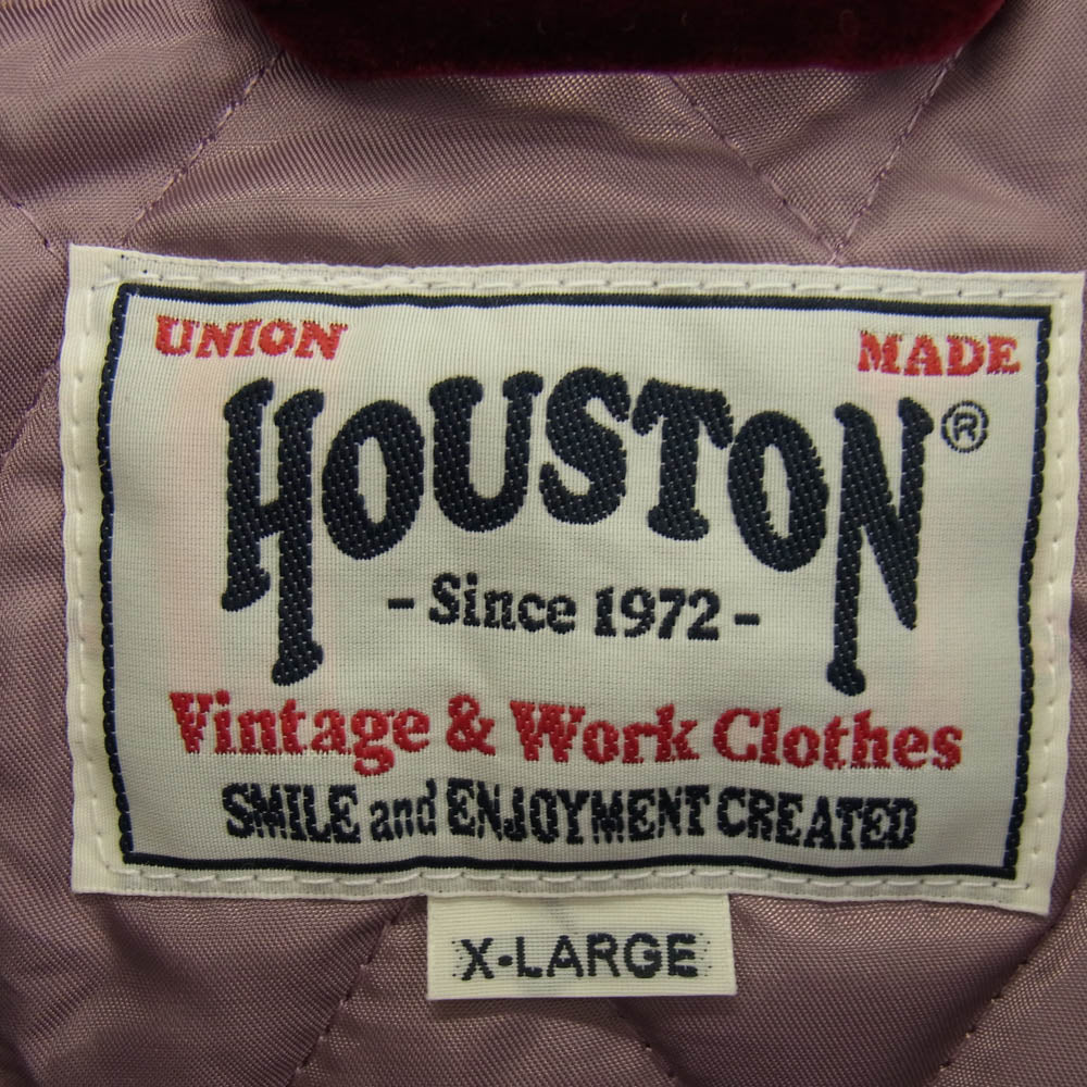HOUSTON ヒューストン 51382 Velveteen Vietnam Jakcket ベルベット ベトナム ジャケット ベトジャン ワインレッド系 XL【極上美品】【中古】