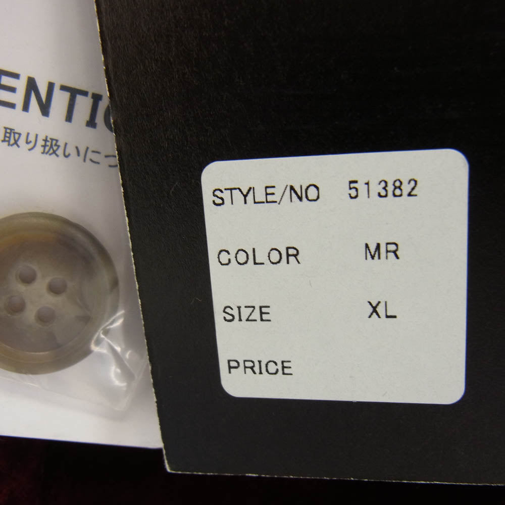 HOUSTON ヒューストン 51382 Velveteen Vietnam Jakcket ベルベット ベトナム ジャケット ベトジャン ワインレッド系 XL【極上美品】【中古】