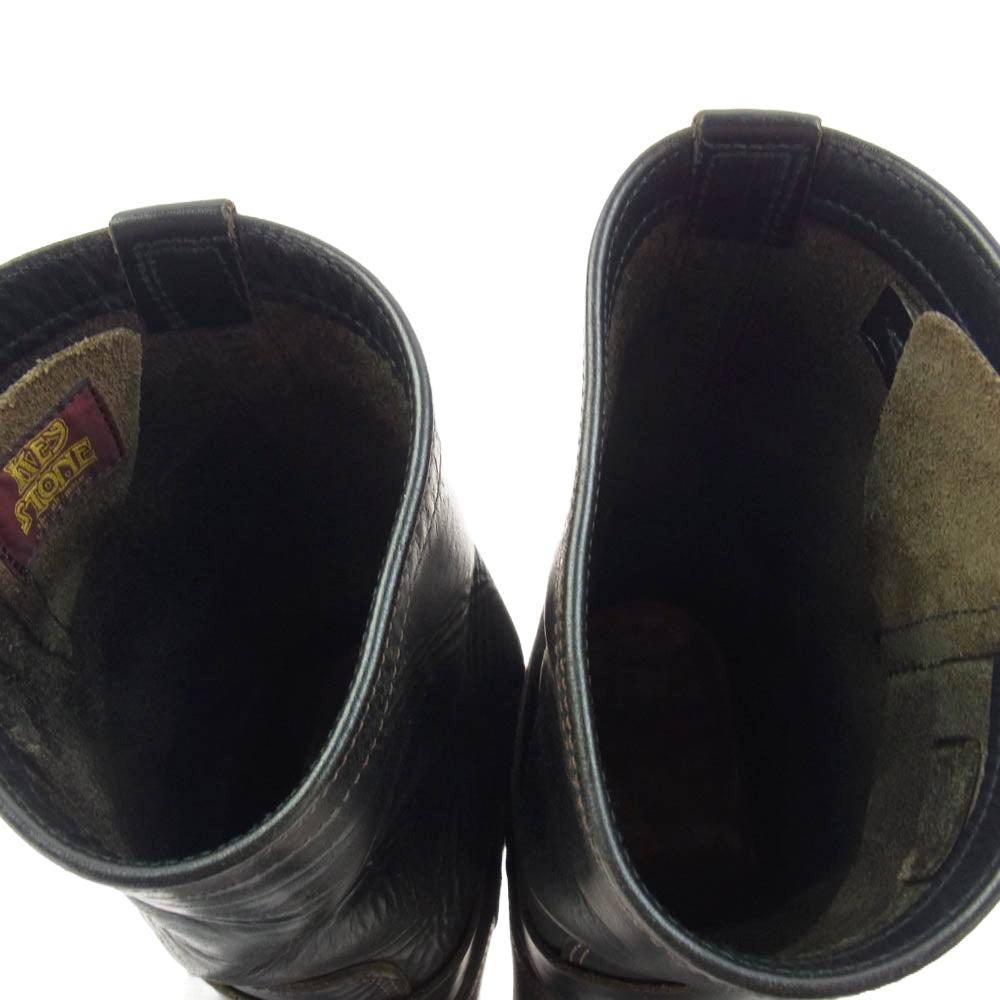 キーストーン 501-0119J38 レザー バイカー エンジニアブーツ ブラック系 9D【中古】