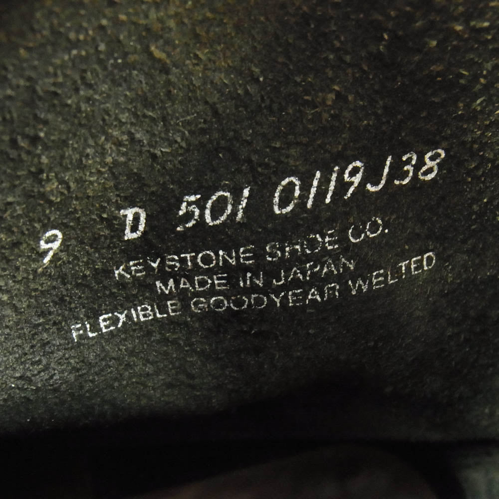キーストーン 501-0119J38 レザー バイカー エンジニアブーツ ブラック系 9D【中古】