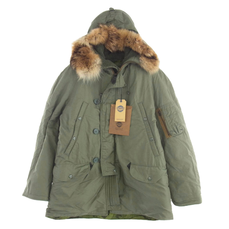 Buzz Rickson's バズリクソンズ BR11542 N-3B Modified モディファイド フライトJKT ファーフード付 フライトジャケット カーキ系 M【極上美品】【中古】