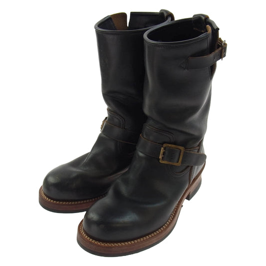 1piu1uguale3 ウノピュウノウグァーレトレ MADE IN GM メイドインジーエム キルティング 別注 茶芯 エンジニアブーツ ブラック系 8.5【中古】