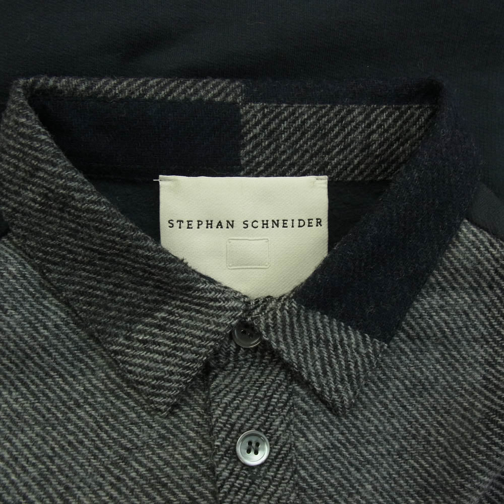 STEPHAN SCHNEIDER ステファンシュナイダー チェック柄 ウール プルオーバー シャツ グレー系 4【中古】