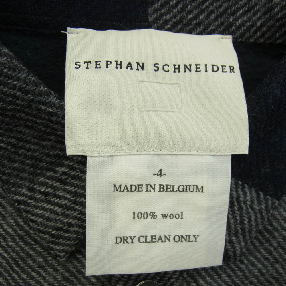 STEPHAN SCHNEIDER ステファンシュナイダー チェック柄 ウール プルオーバー シャツ グレー系 4【中古】