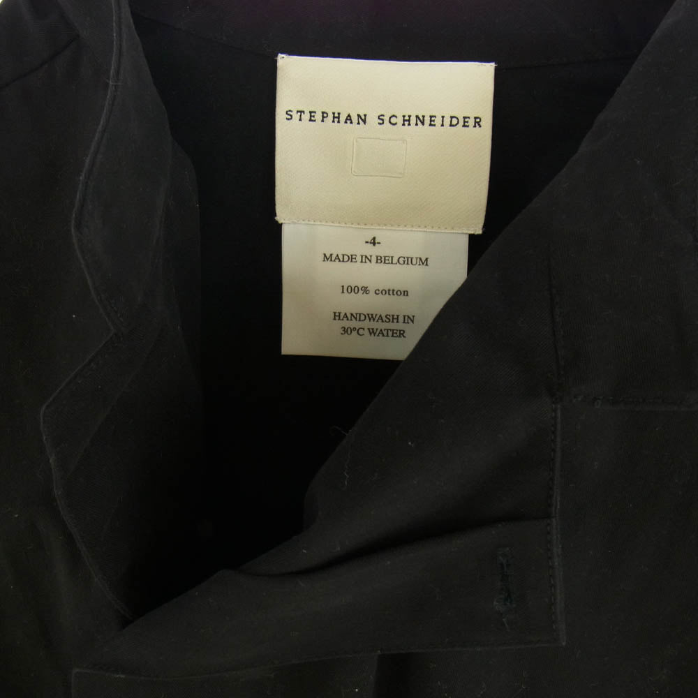 STEPHAN SCHNEIDER ステファンシュナイダー コットン スタンドカラー 長袖 シャツ ブラック系 4【中古】