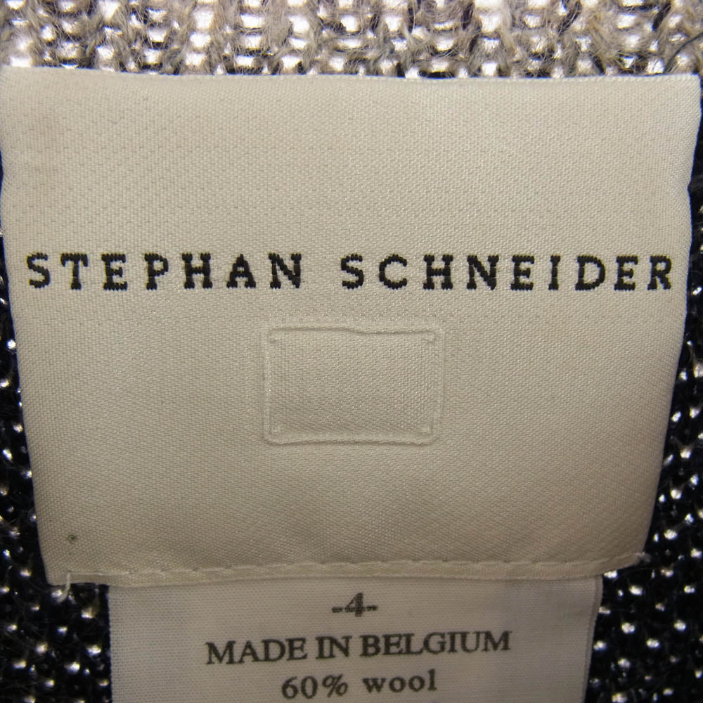 STEPHAN SCHNEIDER ステファンシュナイダー ベルギー製 モヘア混ウールダブルフェイス クルーネック ニット グレー系 ネイビー系【中古】