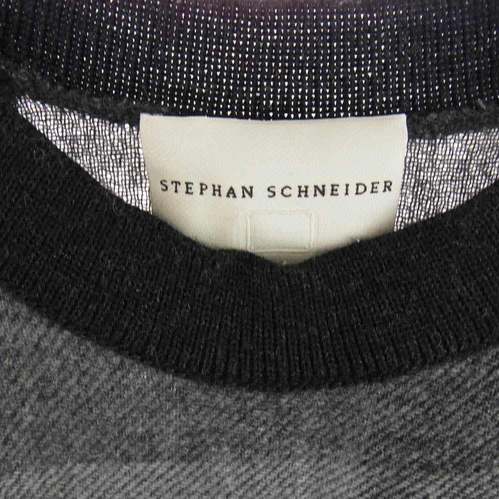 STEPHAN SCHNEIDER ステファンシュナイダー ベルギー製 ウール ブロックチェック プルオーバー グレー系 ブラック系 ネイビー 4【中古】
