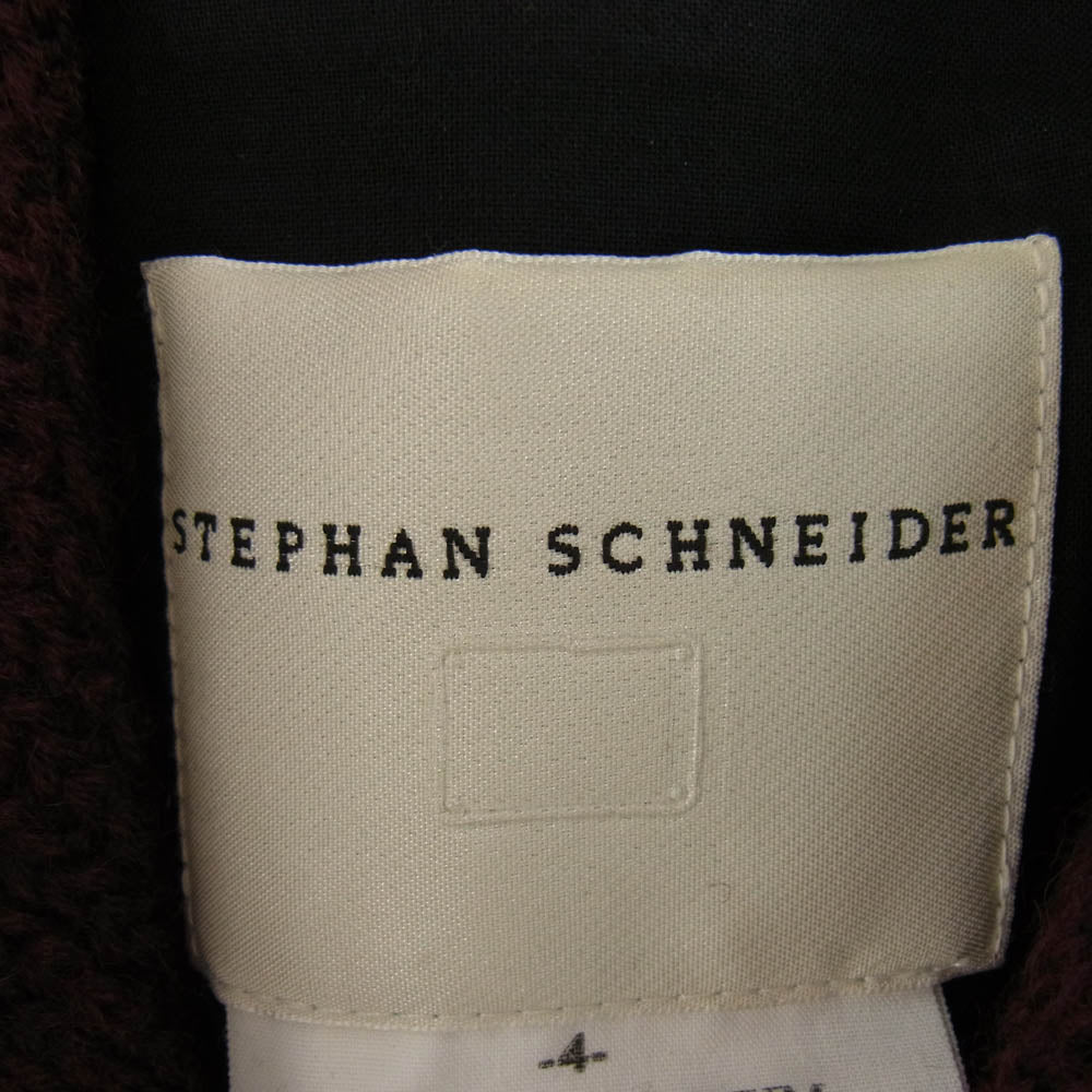 STEPHAN SCHNEIDER ステファンシュナイダー ベルギー製 デタッチャブルフード 裏地キルティング ウールコート ワインレッド ワインレッド系 4【中古】