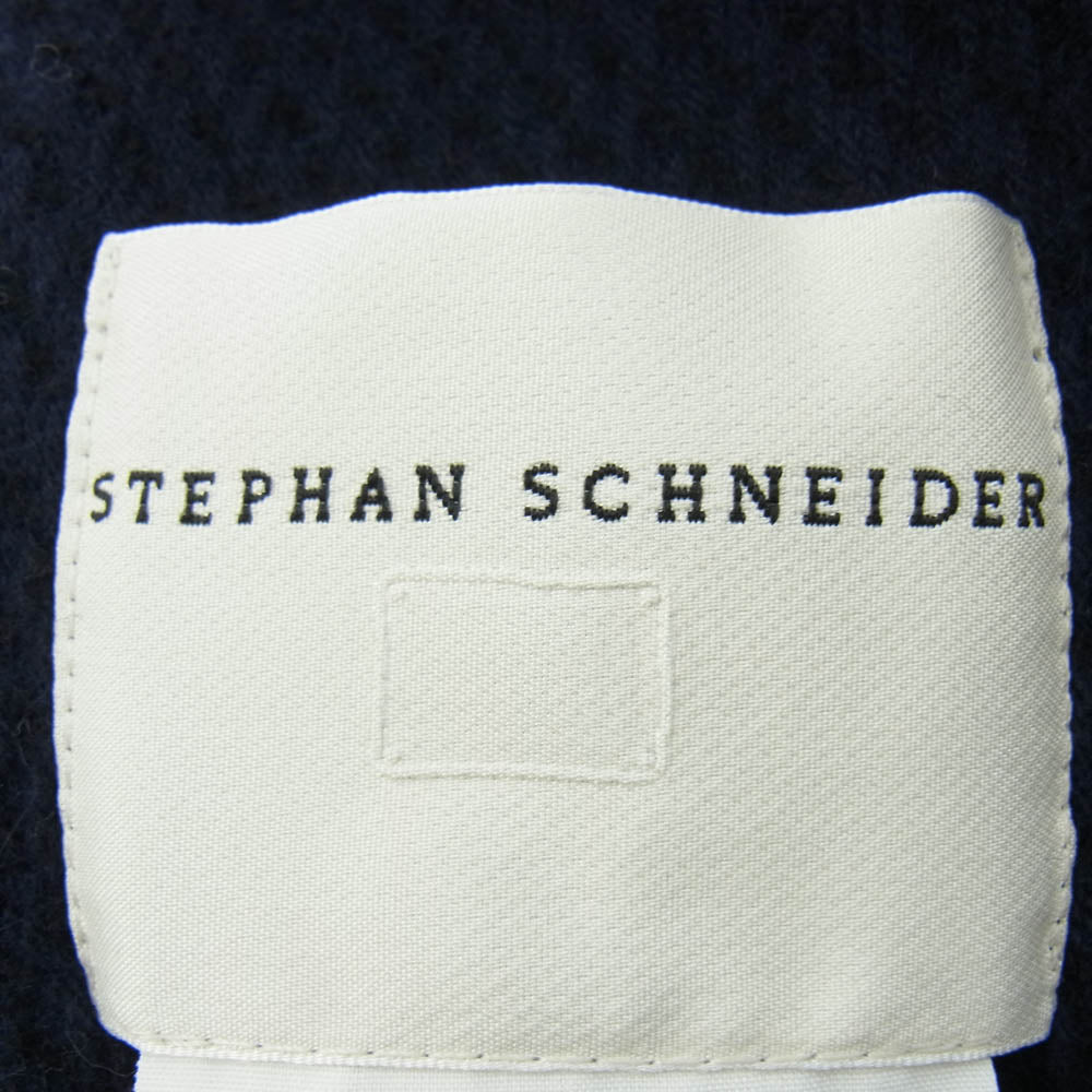 STEPHAN SCHNEIDER ステファンシュナイダー STYLE：52 ウール100％ リバーシブル ニット マフラー 大判 ストール ブラック系 ネイビー系【中古】