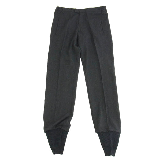 STEPHAN SCHNEIDER ステファンシュナイダー カシミヤ混 リブニット レイヤード センタークリース ウール スラックスパンツ ブラック系【中古】